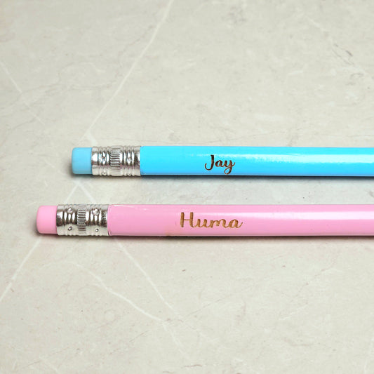 Personalized Name Pencils – Custom Engraved, Triangular Grip, Vibrant Colors