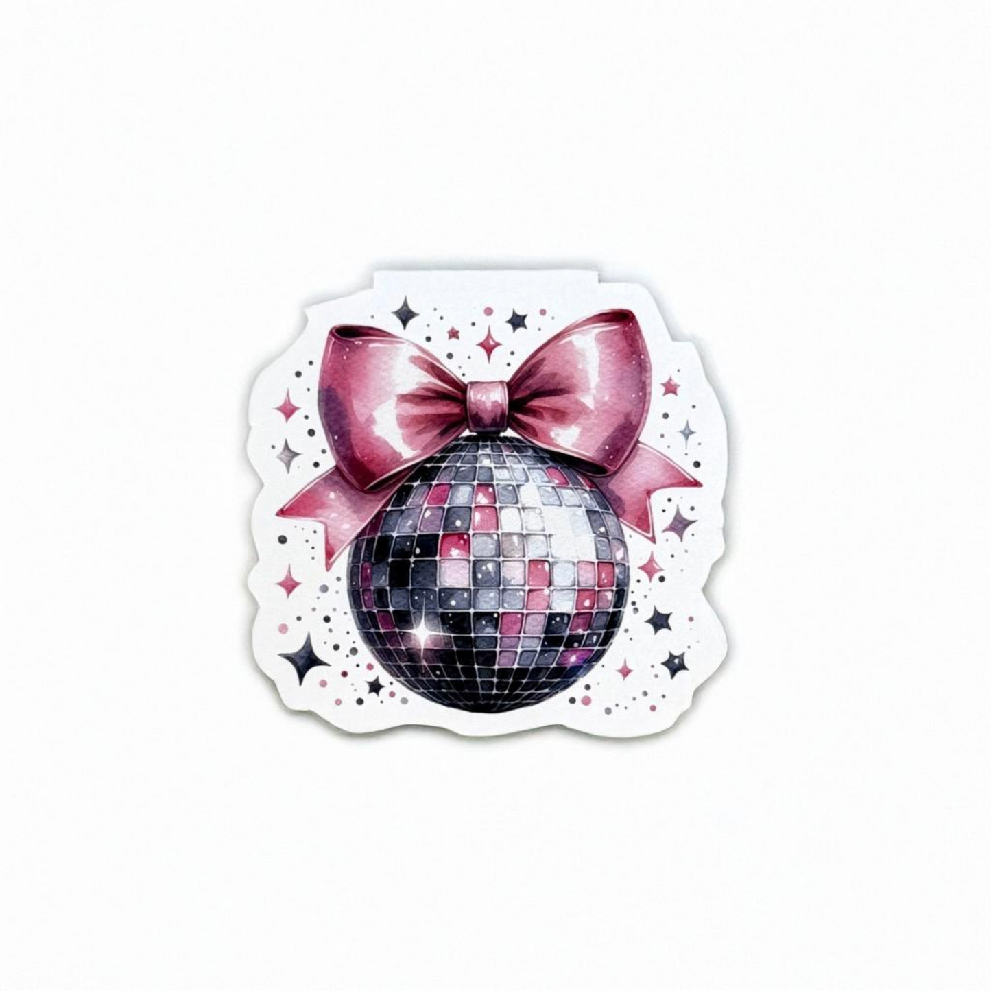 Disco Ball and Bow Magnetic Bookmark
