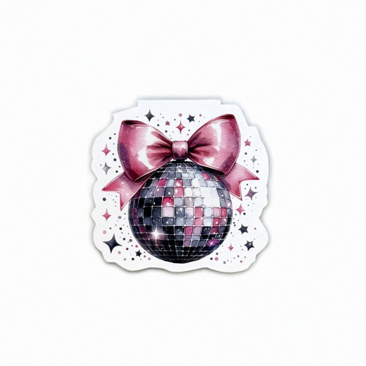 Disco Ball and Bow Magnetic Bookmark