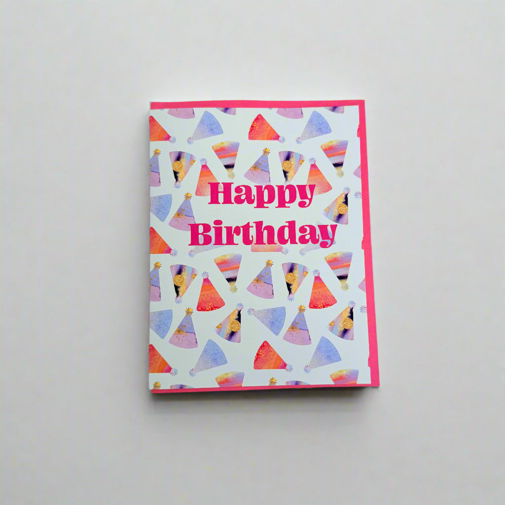 Happy Birthday- Greeting Card (Birthday Hats)