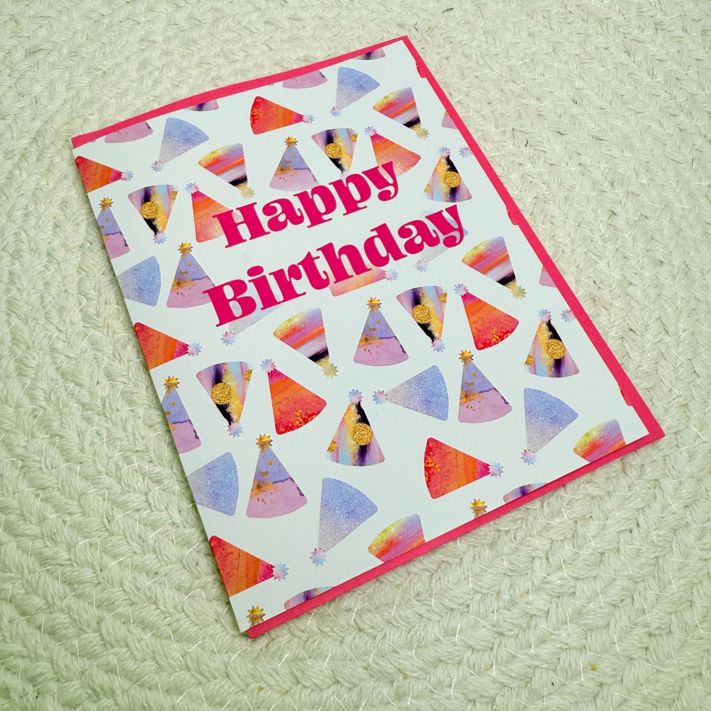 Happy Birthday- Greeting Card (Birthday Hats)