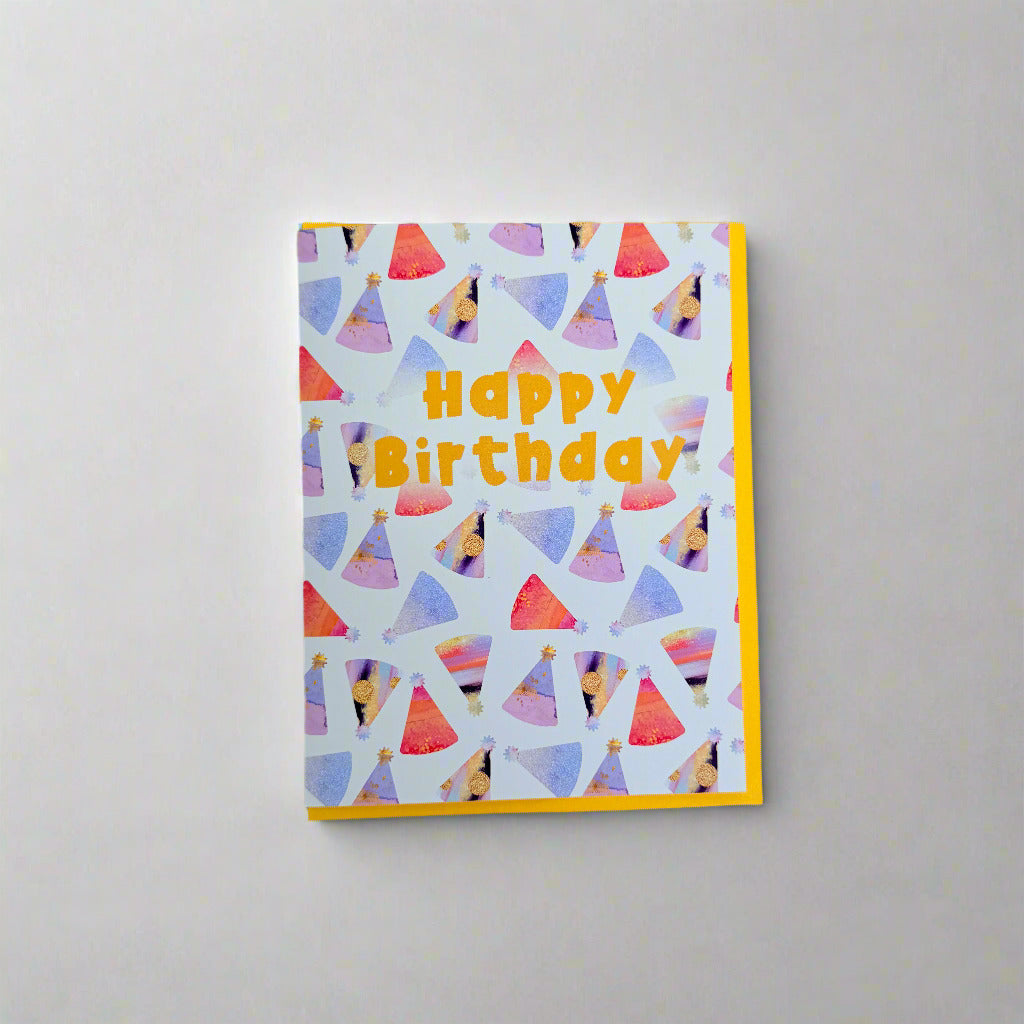 Happy Birthday- Greeting Card (Birthday Hats)