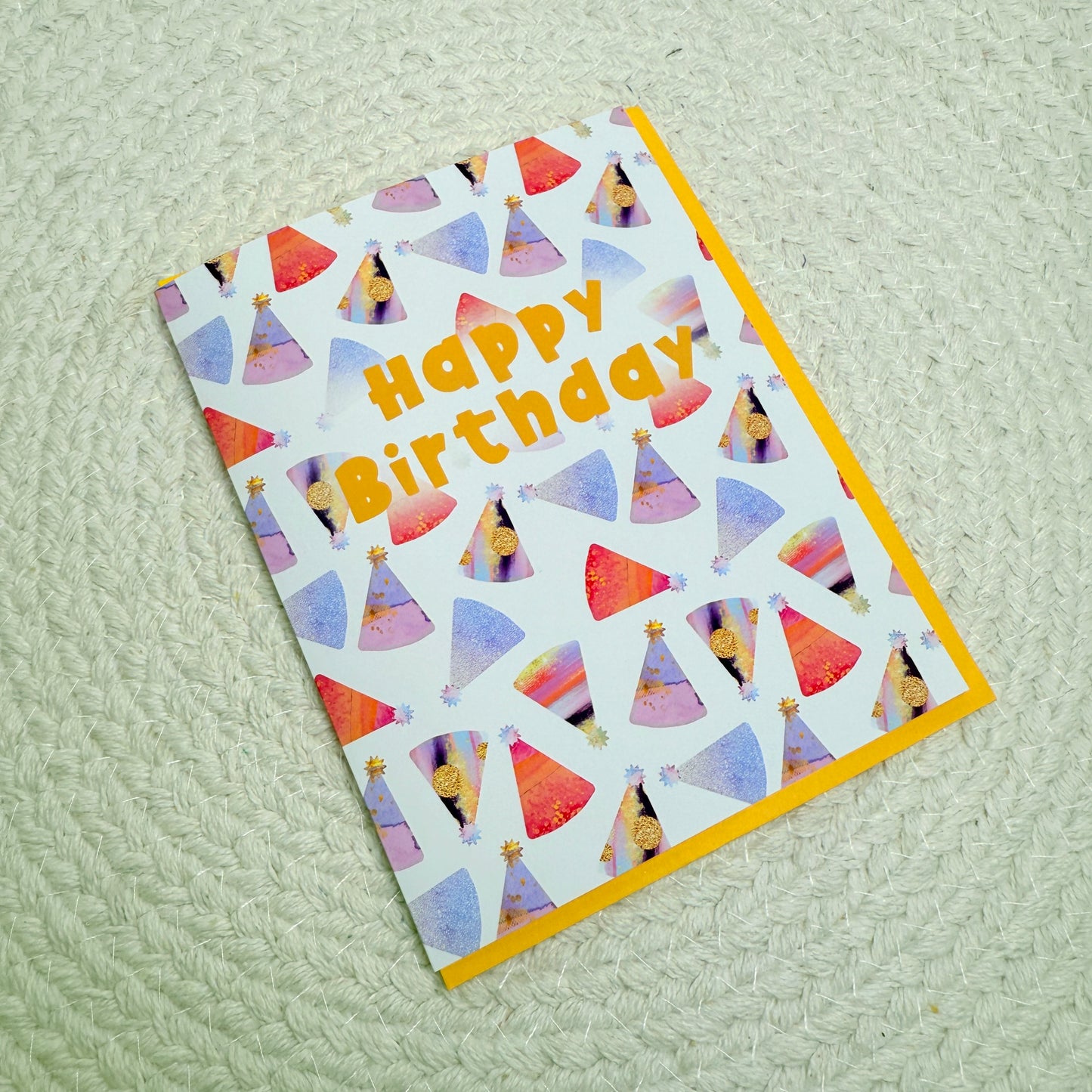 Happy Birthday- Greeting Card (Birthday Hats)
