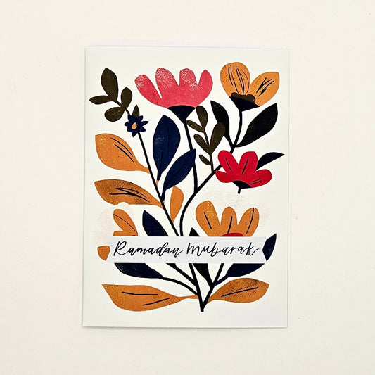 Ramadan Mubarak Greeting Card- Blue